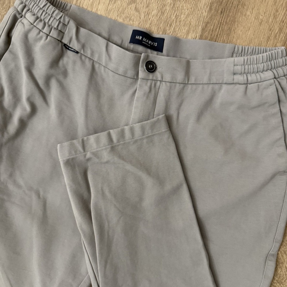 Mr Marvis The‎ Easies Trousers Pants Oysters Grey Men's 38x30 Soft Stretch Knit